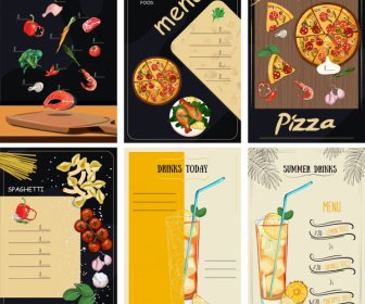 Menu Cover Template Colorful Classical Food Drink Decor