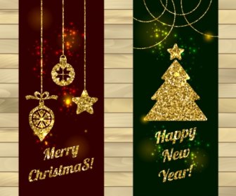 Merry Christmas And Happy New Year Banners