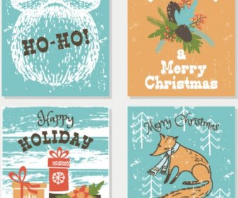 Merry Christmas And Happy New Year Greeting Cards