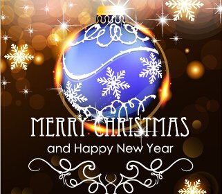 Merry Christmas And New Year Greeting Cards Vectors