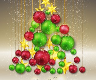 Счастливого Рождества мяч дерево декор
