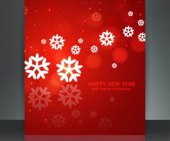 Merry Christmas Brochure Celebration Bright Colorful Card Vector