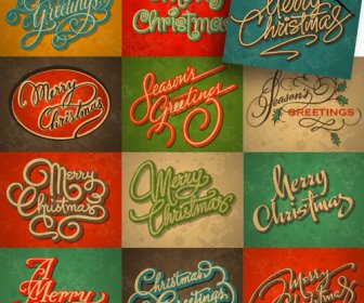 Merry Christmas Calligraphic Typographic Vector Template
