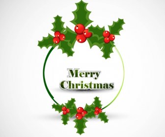 Merry Christmas Celebration Bright Colorful Card Design Vector