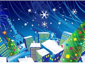 Frohe Weihnachten Schneeflocke Und Feuerwerk Banner Mit Geschenk-Boxen Vektor