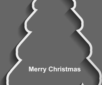 Merry Christmas Tree Celebration Bright Card Design Vector
