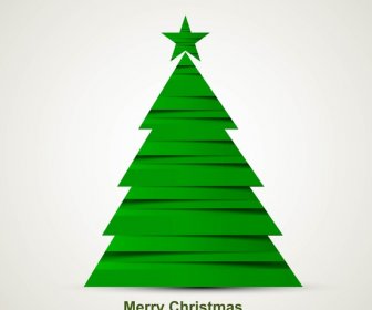 árvore De Natal Alegre Celebração Cartão Colorido Brilhante Projeto Vector