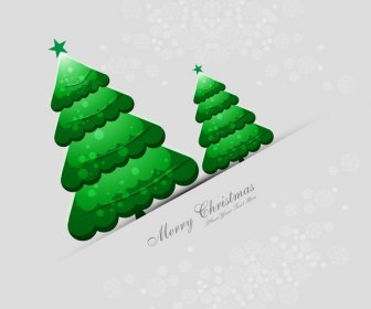 Neşeli Noel Ağacı Kutlama Parlak Renkli Kart Tasarlamak Vektör