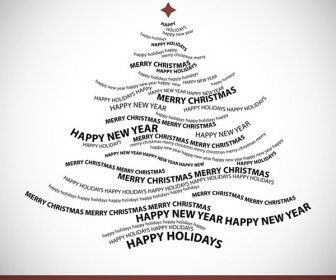 Merry Christmas Tree Shape From Tags Vector