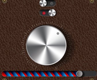 Metal Button On Leather Background
