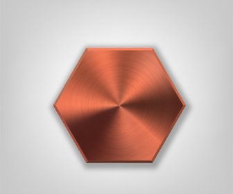 metal hexagon button