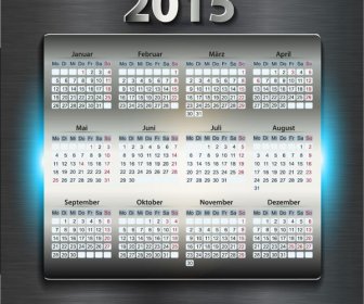 Metal Table With15 Digits Beautiful Iphone Style Vector Calendar Template