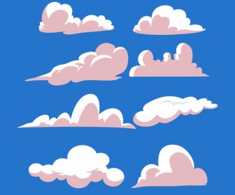 Meteorology Design Elements Clouds Sketch Classic Flat
