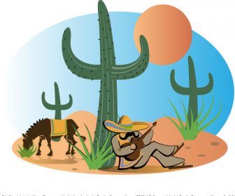 Mexican Landscape Vector Illustration