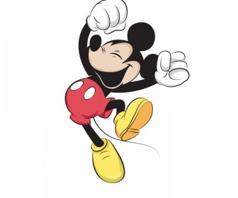 ícone Do Mickey Mouse Gesto Animado Colorido Design Dinâmico Dos Desenhos Animados