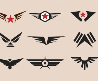 Military Badges Collection Design With Vintage Style