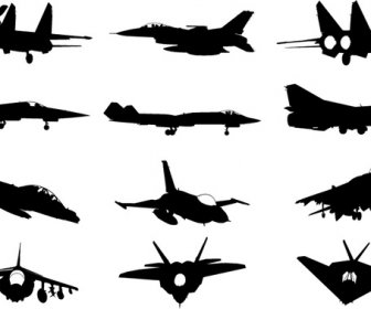 Avion Militaire, Silhouette Vector Pack