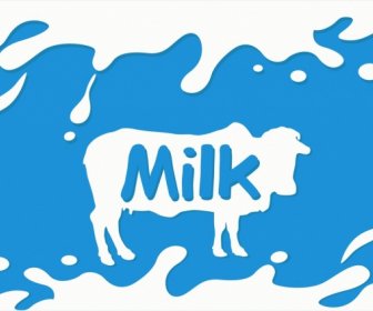 Promozione Del Consumo Del Latte Di Mucca... Stile Di Decorazione Banner Silhouette