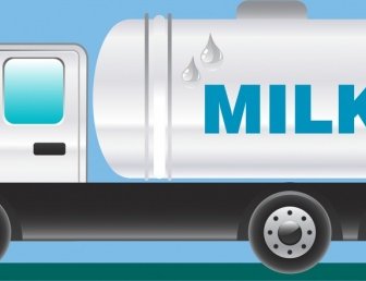 إمدادات الحليب راية سلسلة شاحنة بيضاء زخرفة