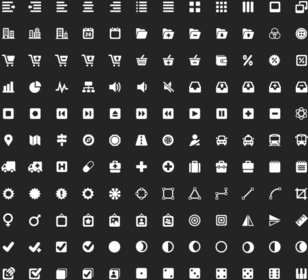 Mini-schwarz / Weiß Web Icons Vektor