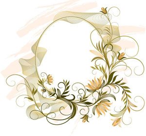 Mirror Frame On Yellow Floral Vector