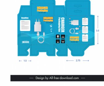 mobile charger paper packaging template elegant modern flat design