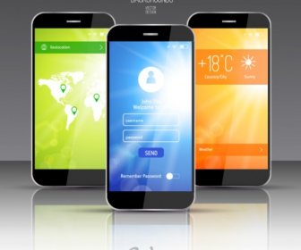 mockup design for weather application for smartphones