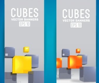 современные кубов баннер дизайн вектор