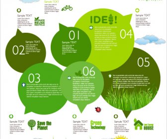 Vetor De Modelo Verde Ecologia Moderna Infográficos