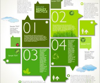 Modern Ekologi Infografis Hijau Template Vektor