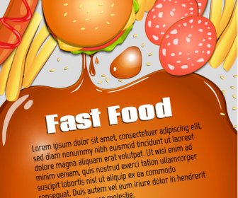 Modern Fast Food Poster Vektör