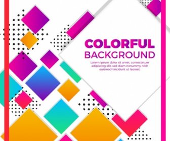 Modern Geometric Background Colorful Squares Design