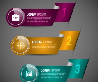 Modern Infographic Templates Colorful Curved Ribbon Style