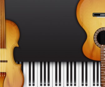 Modern Musical Instruments Backgrounds Vector