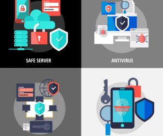Modern Network Security Tools Isolated With Various Styles