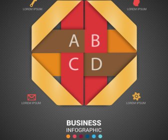 Modern Style Business Infographic With 3d Origami Design