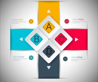 Gaya Modern Infographic Desain Dengan Pengaturan Warna-warni 3d