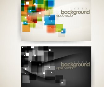 Modern Tech Background Business Cards Vector