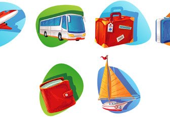 Modern Traveling Icons Vector Set