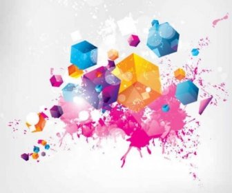 Modern With Colored Grunge Background Vector