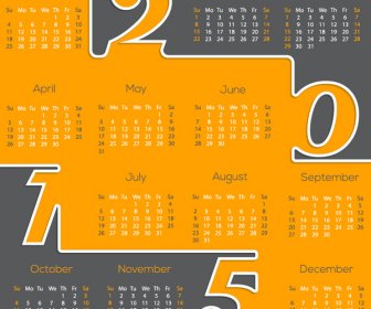 Modern15 Bisnis Kalender Desain Vektor
