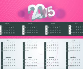 Modern15 Calendário E Ano Novo Vetor De Fundo