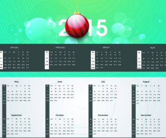 Modern15 Kalender Dan Tahun Baru Latar Belakang Vektor