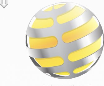 現代3D球體標誌範本