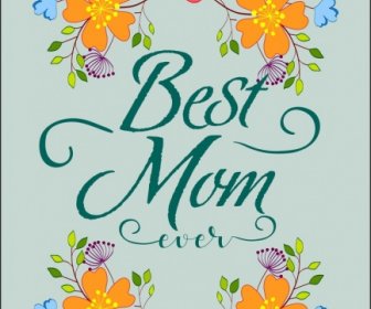 Mom Day Card Background Colorful Flowers Decoration