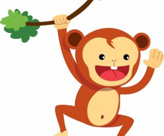 猿動物アイコンかわいい漫画スケッチ