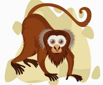 Monyet Ikon Lucu Desain Kartun Karakter Sketsa