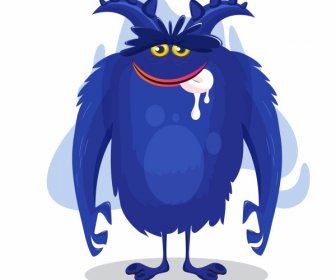 Monster-alien-Symbol Farbig Zeichentrickfigur