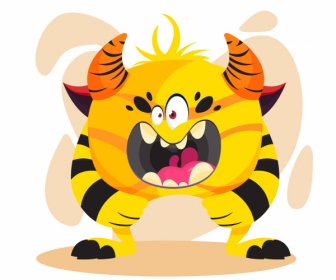 Monster Character Icon Cartoon Design Funny Sketch