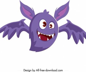 Monster Icon Funny Cartoon Character Sketch Winged Shape